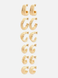 6-Pack Multi Twisted Hoop Earrings|Primark Sale