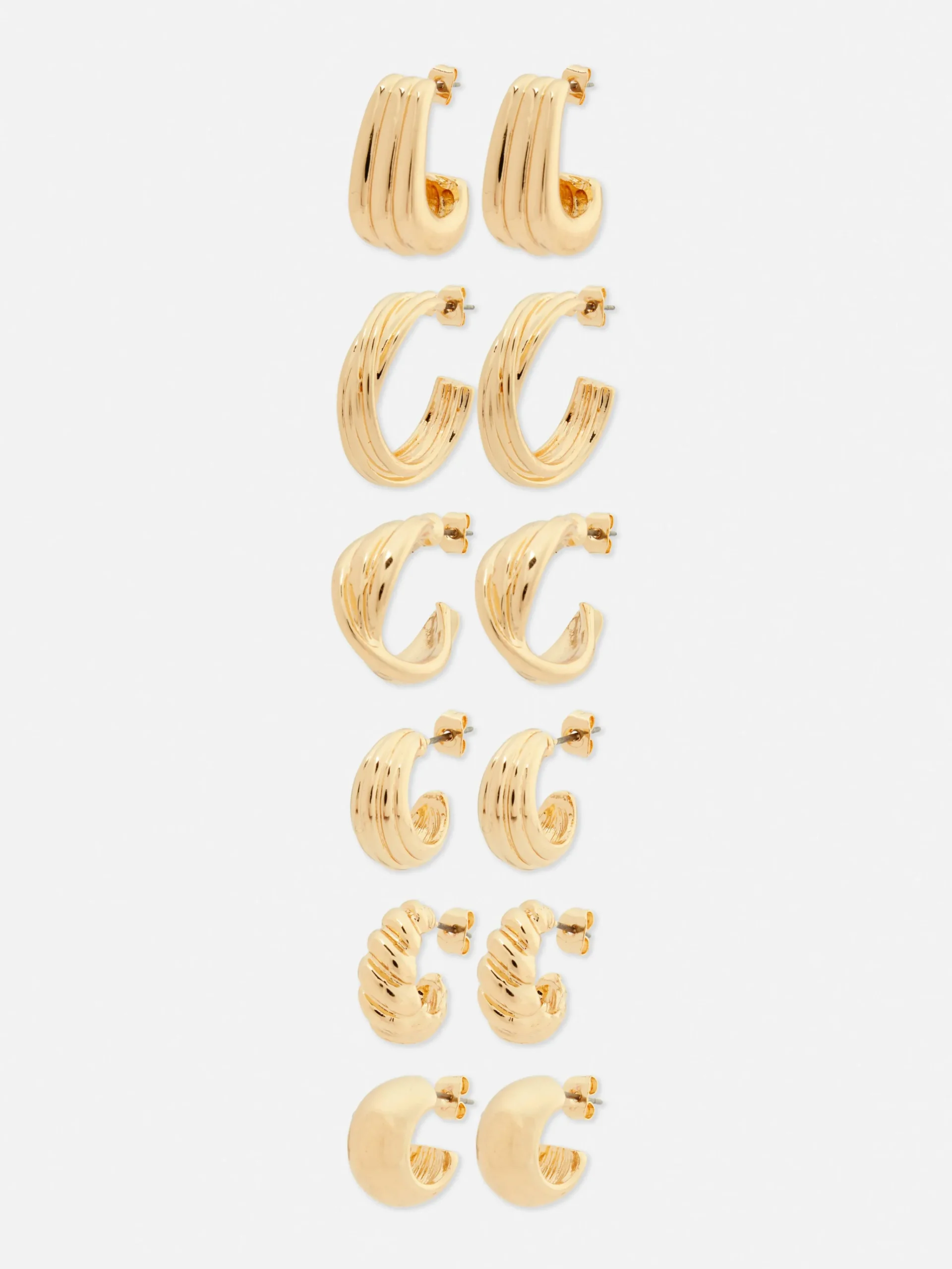 6-Pack Multi Twisted Hoop Earrings|Primark Sale