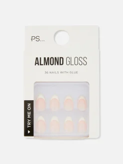 36-Pack PS Almond Gloss French Faux Nails|Primark Hot