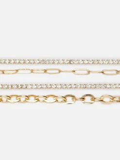 4-Pack Rhinestone Chain Bracelets|Primark Online