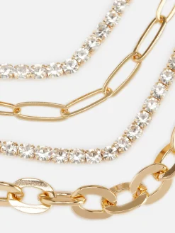 4-Pack Rhinestone Chain Bracelets|Primark Online