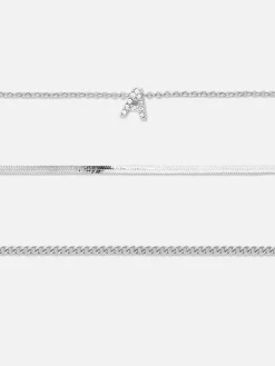 3-Pack Rhinestone Initial Bracelets|Primark Online