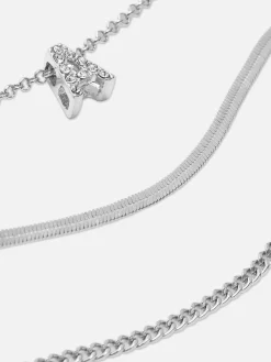 3-Pack Rhinestone Initial Bracelets|Primark Online