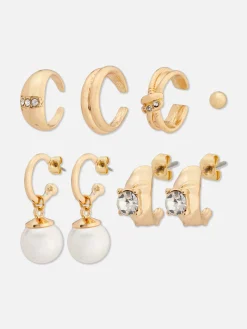 6-Pack Rhinestone Stud And Huggie Earrings|Primark Sale
