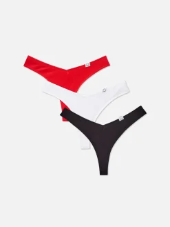 3-Pack Ribbed Miami Thongs|Primark