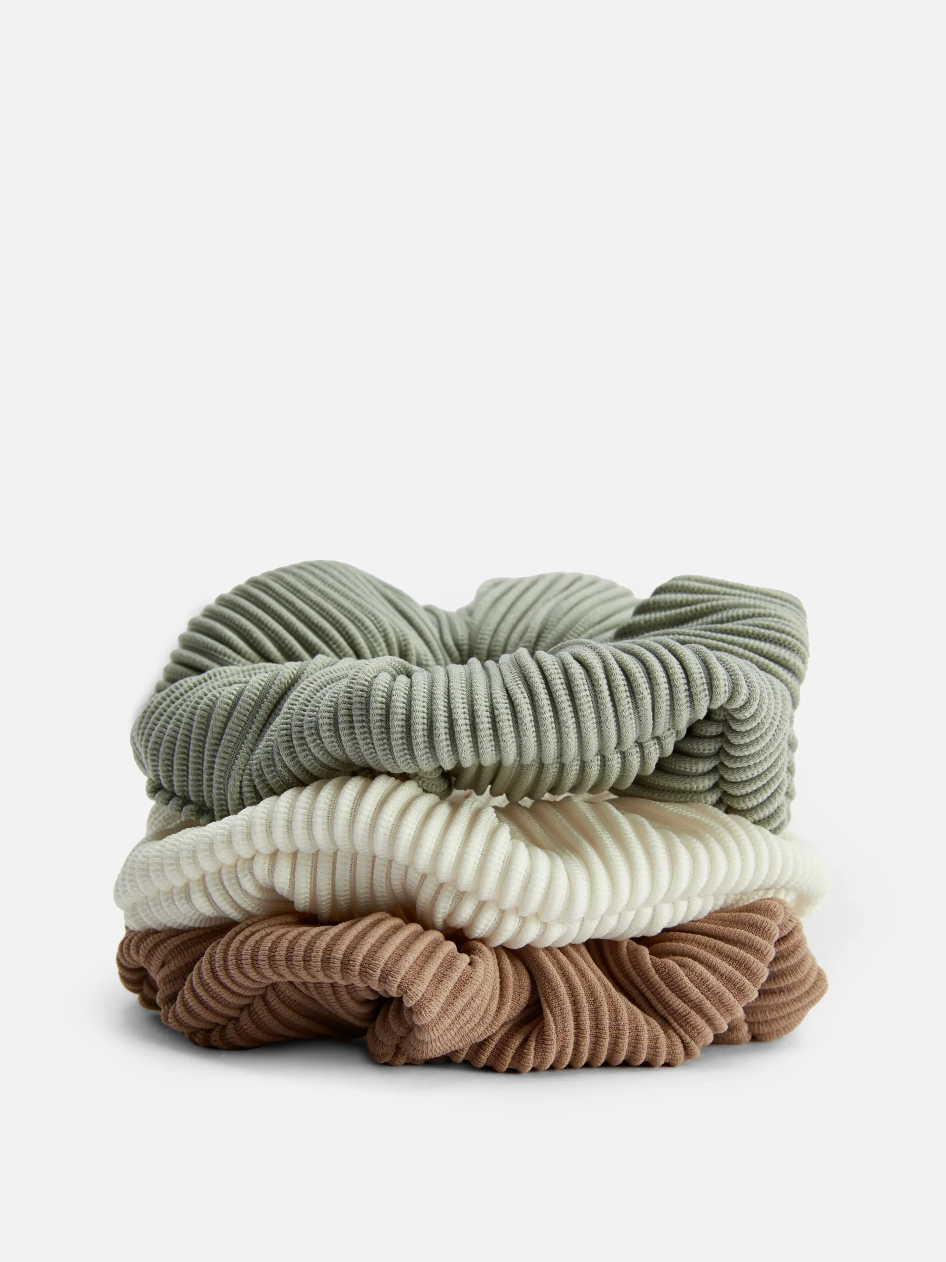 3-Pack Ribbed Scrunchies|Primark Clearance