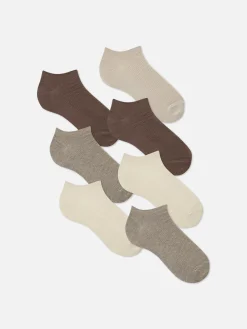 7-Pack Ribbed Sneaker Socks|Primark Clearance
