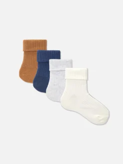 4-Pack Ribbed Socks|Primark Online