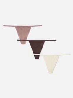 3-Pack Ribbed String Thongs|Primark Sale
