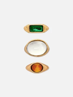 3-Pack Rita Ora Faux Gem Chunky Statement Rings|Primark Best