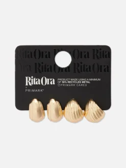 2-Pack Rita Ora Shell Hoop Earrings|Primark Online