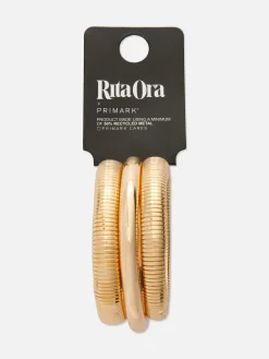 3-Pack Rita Ora Textured Bangles Set|Primark Outlet