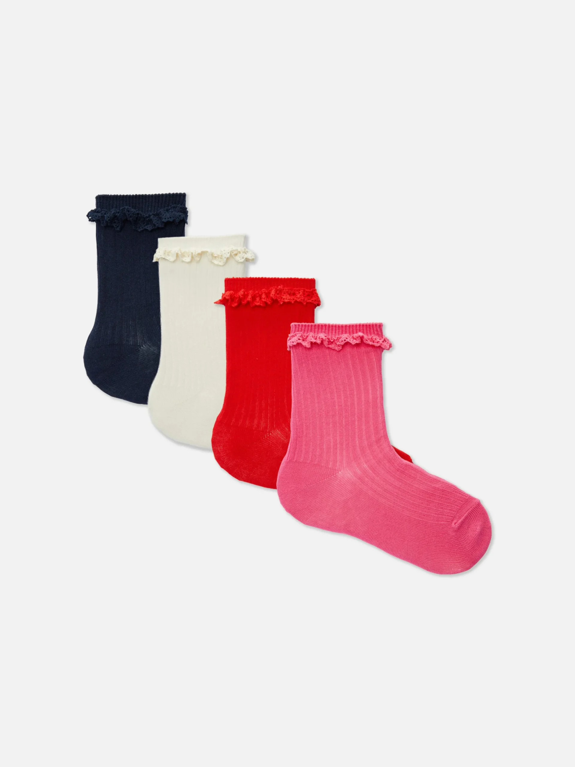 4-Pack Ruffle Ankle Socks|Primark Discount