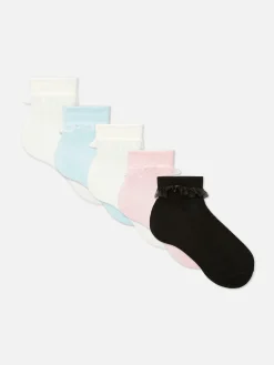 5-Pack Ruffle Trim Socks|Primark