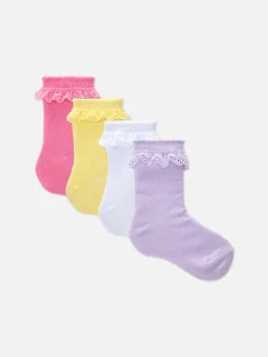 4-Pack Ruffle Trim Socks|Primark Hot