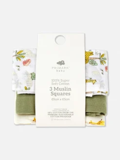 3-Pack Safari Burp Cloths|Primark