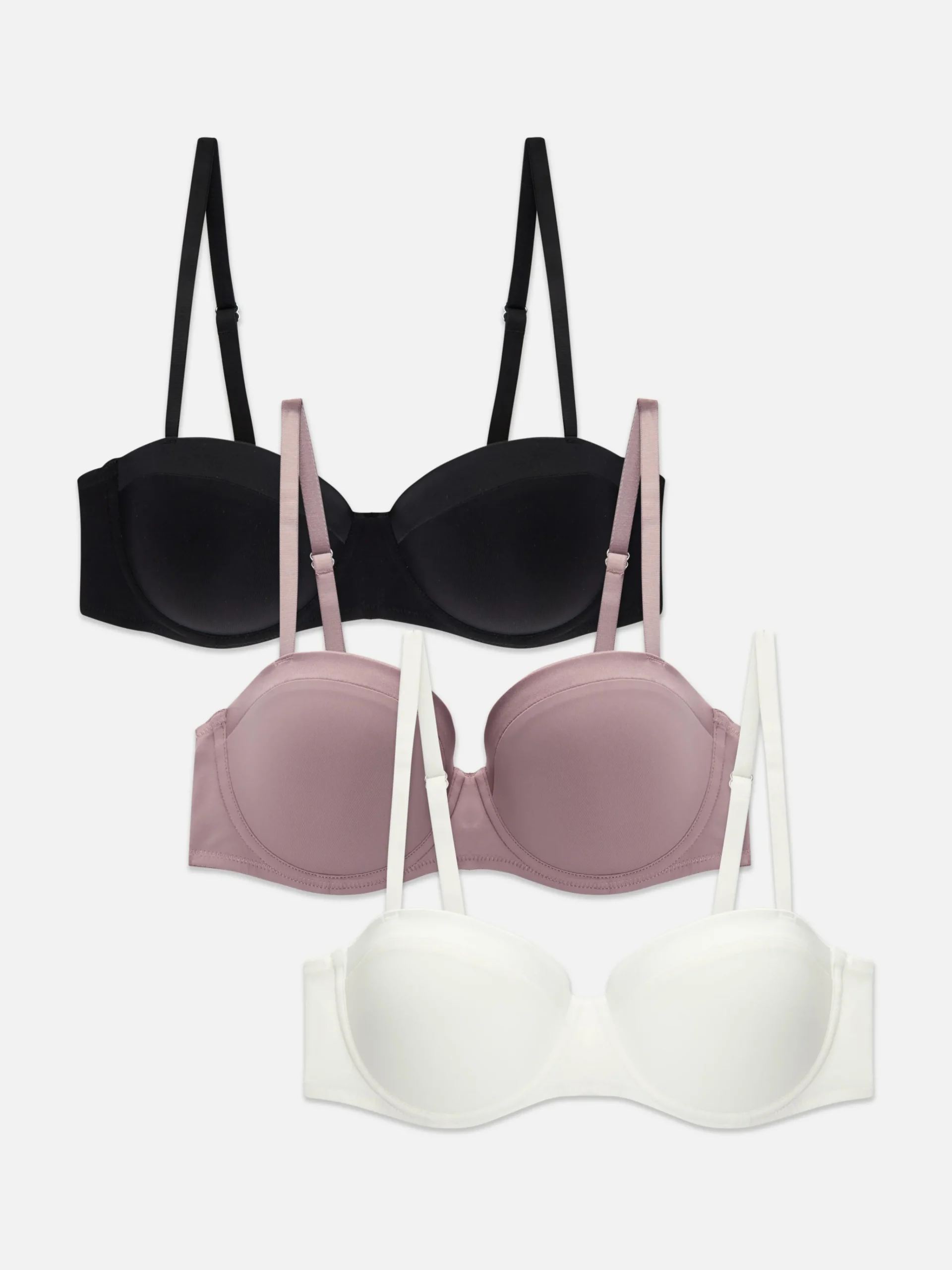 3-Pack Satin Trim Balcony Bras|Primark Outlet