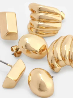 3-Pack Sculptural Stud Earrings|Primark