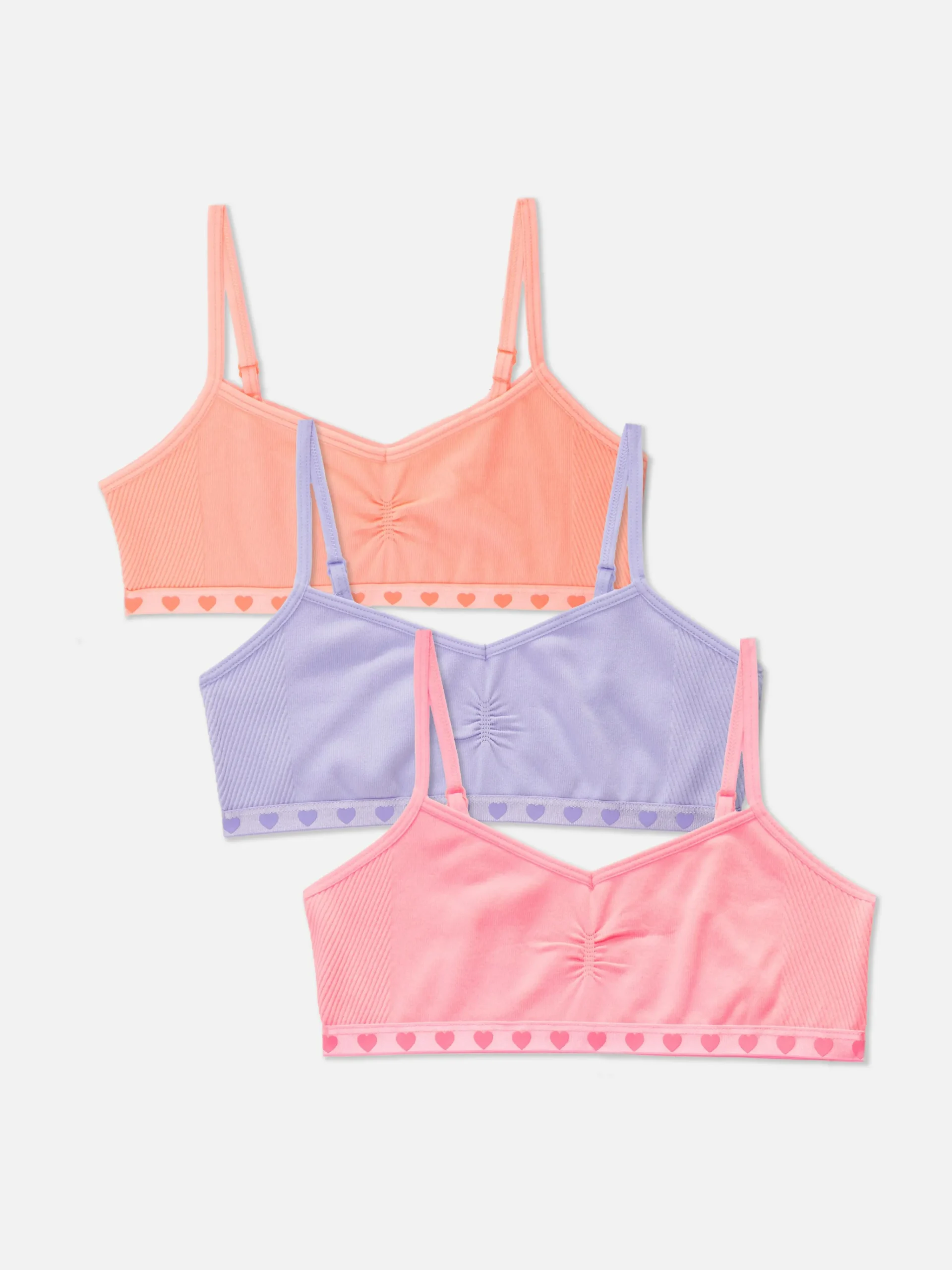 3-Pack Seamless Heart Cropped Tops|Primark Clearance