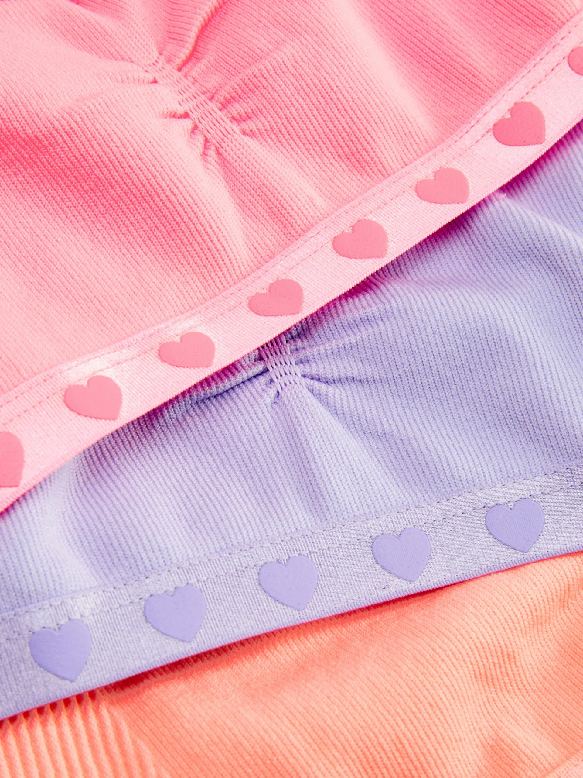 3-Pack Seamless Heart Cropped Tops|Primark Clearance