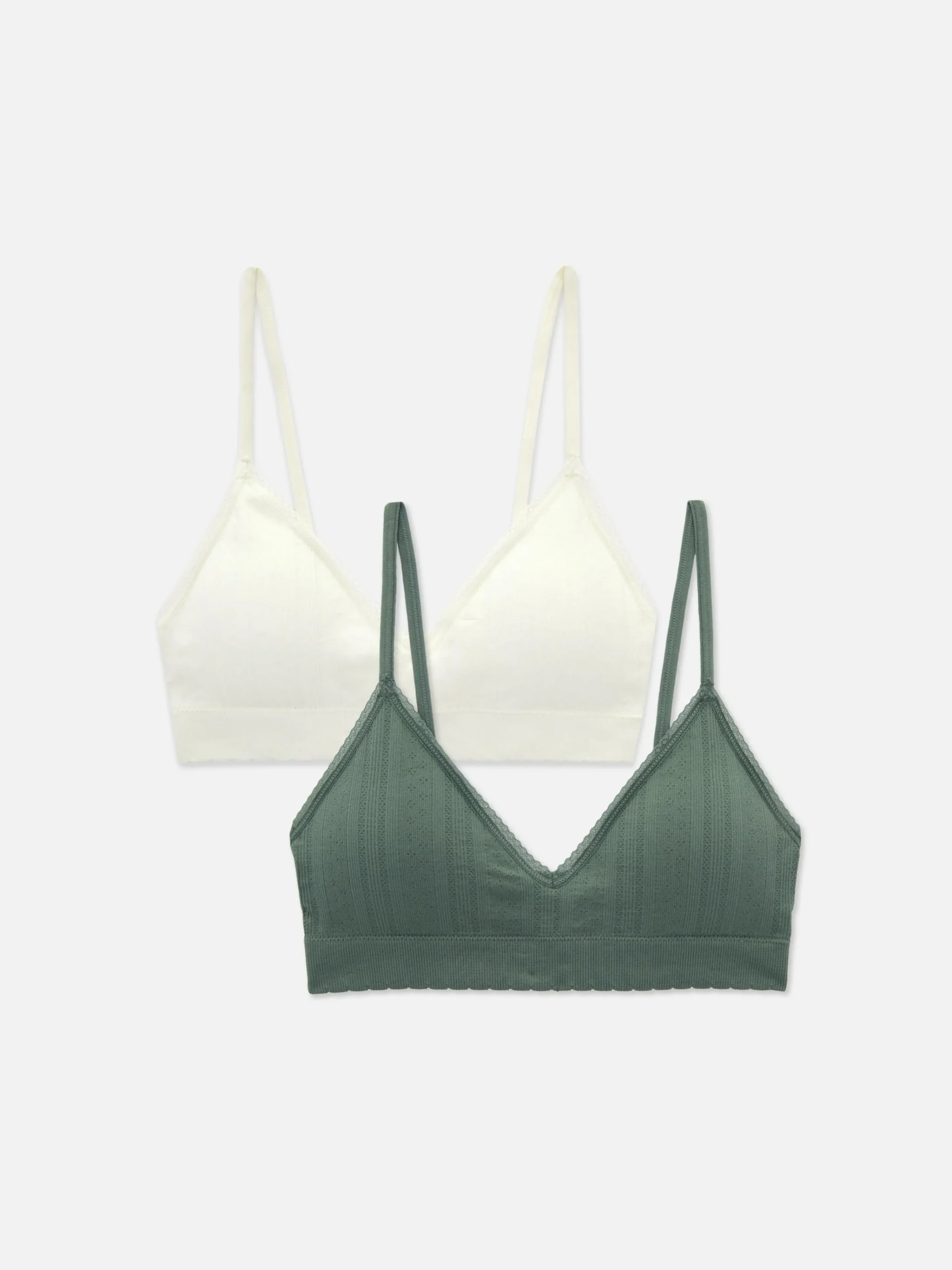2-Pack Seamless Triangle Bralettes|Primark Clearance