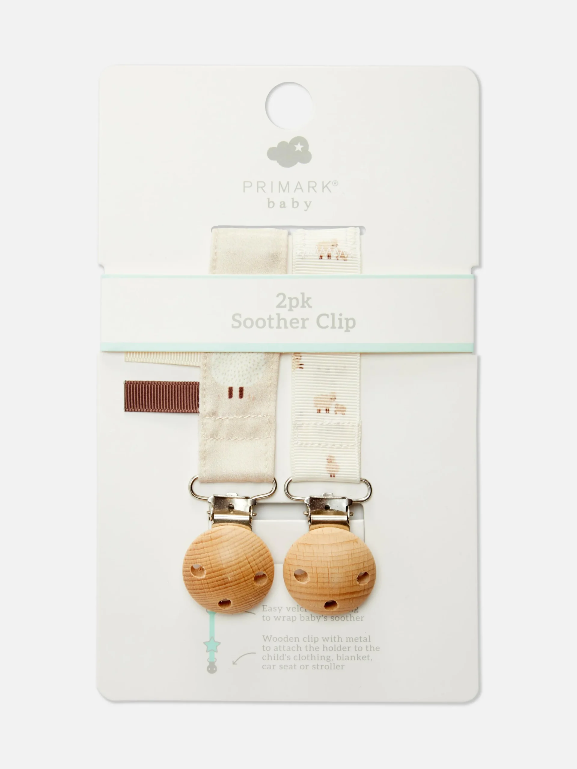 2-Pack Sheep Soother Clips|Primark