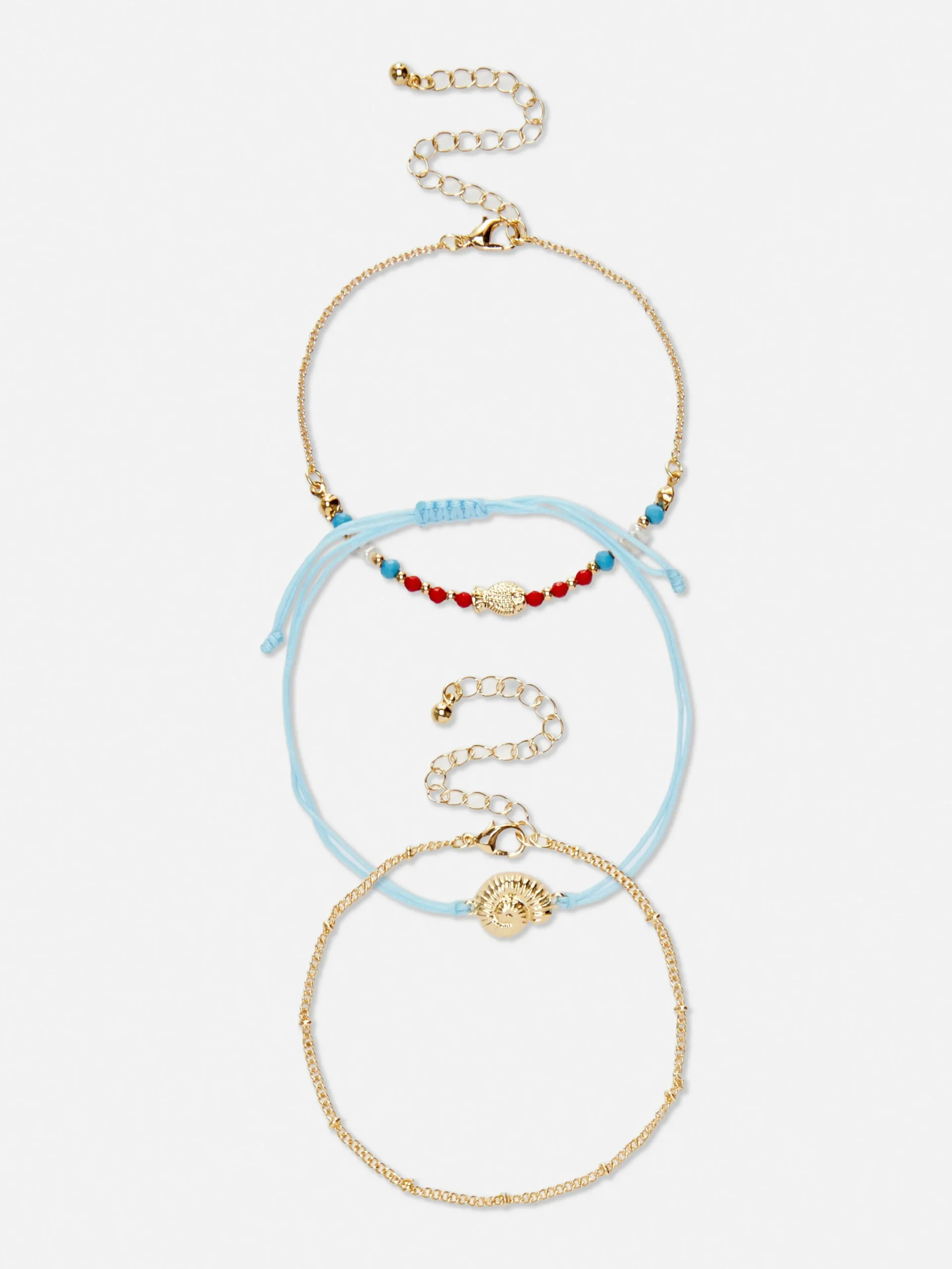 3-Pack Shell Charm Anklets|Primark Discount