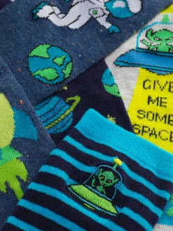 5-Pack Space Graphic Ankle Socks|Primark Clearance