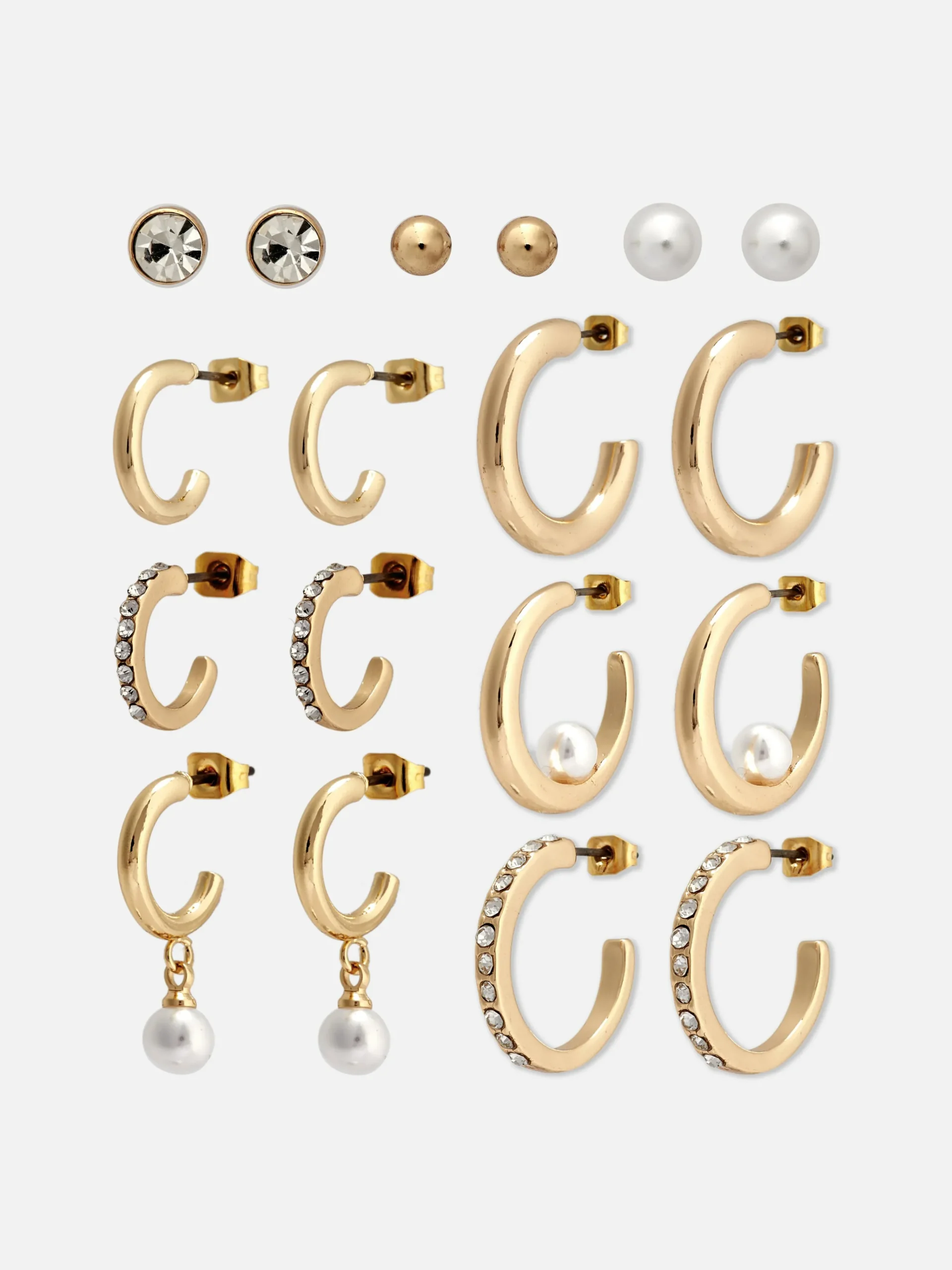 9-Pack Stud And Hoop Earrings|Primark Sale