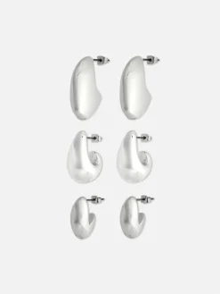 3-Pack The Edit Puffy Drop Earrings|Primark Hot