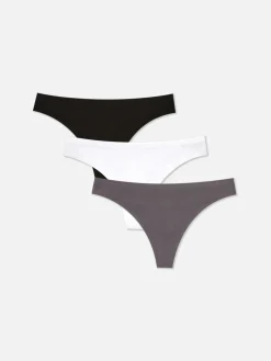 3-Pack Tonal Invisible Thongs|Primark Outlet