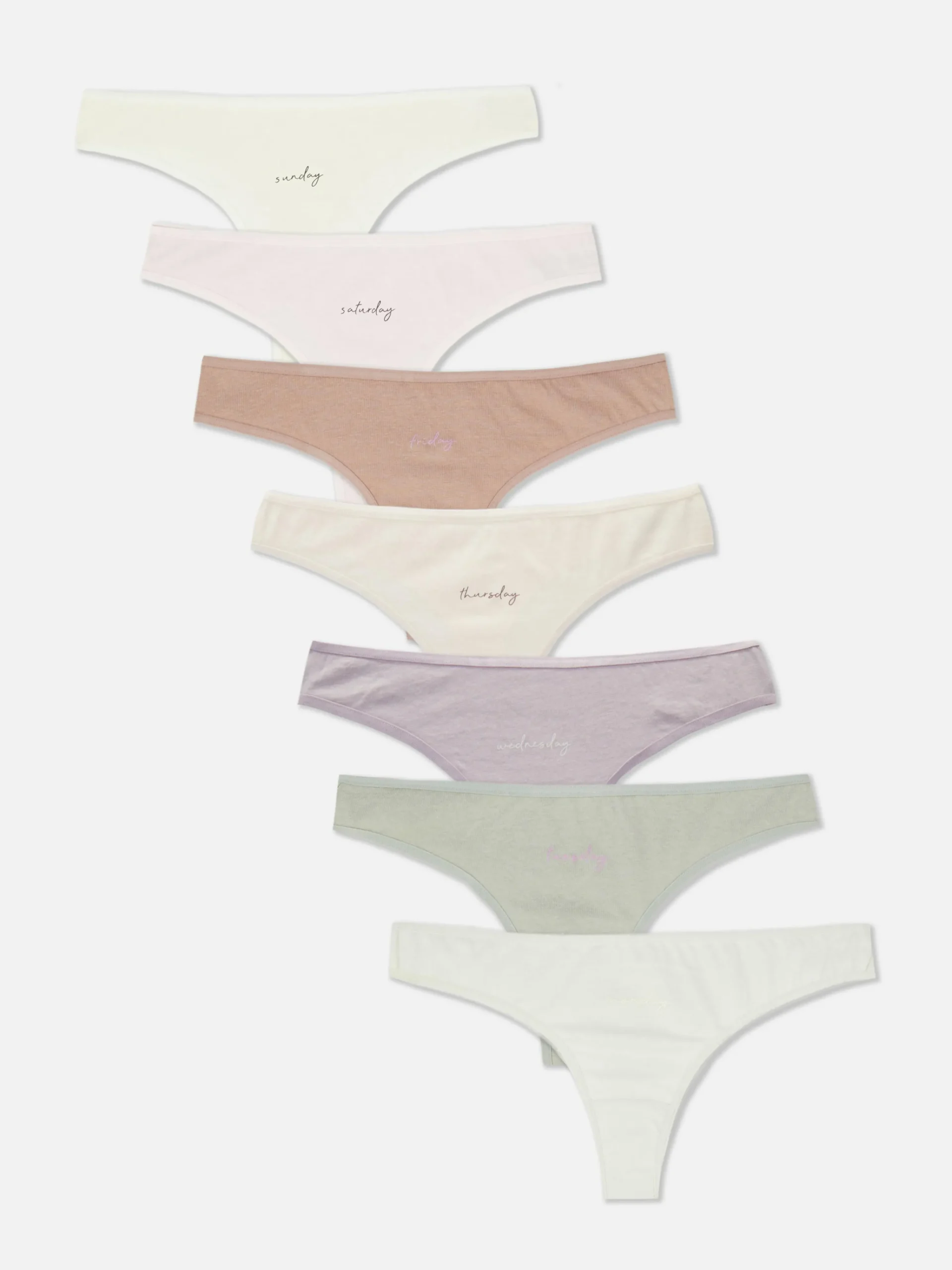 7-Pack Weekday Thongs|Primark