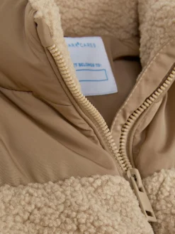 Panelled Borg Puffer Jacket|Primark Discount