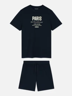 Paris T-Shirt And Shorts Pajamas|Primark Hot
