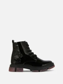 Patent Faux Leather Sparkle Sole Boots|Primark Best