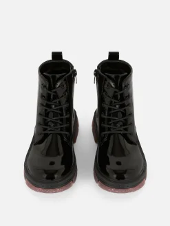 Patent Faux Leather Sparkle Sole Boots|Primark Best