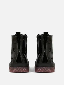 Patent Faux Leather Sparkle Sole Boots|Primark Best