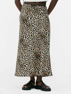 Picot Waistband Leopard Print Midi Skirt|Primark Hot