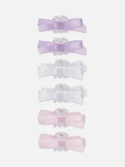 6pk Bow Bulldog Hair Clips|Primark Clearance