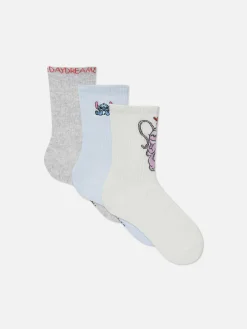3pk Disney’s Stitch Crew Socks|Primark Outlet