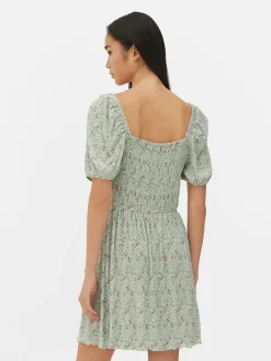 Plissé Shirred Mini Dress|Primark Outlet