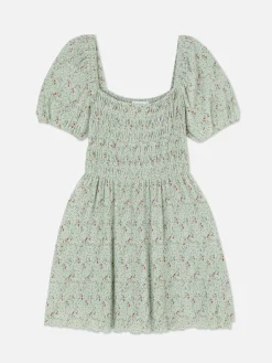Plissé Shirred Mini Dress|Primark Outlet