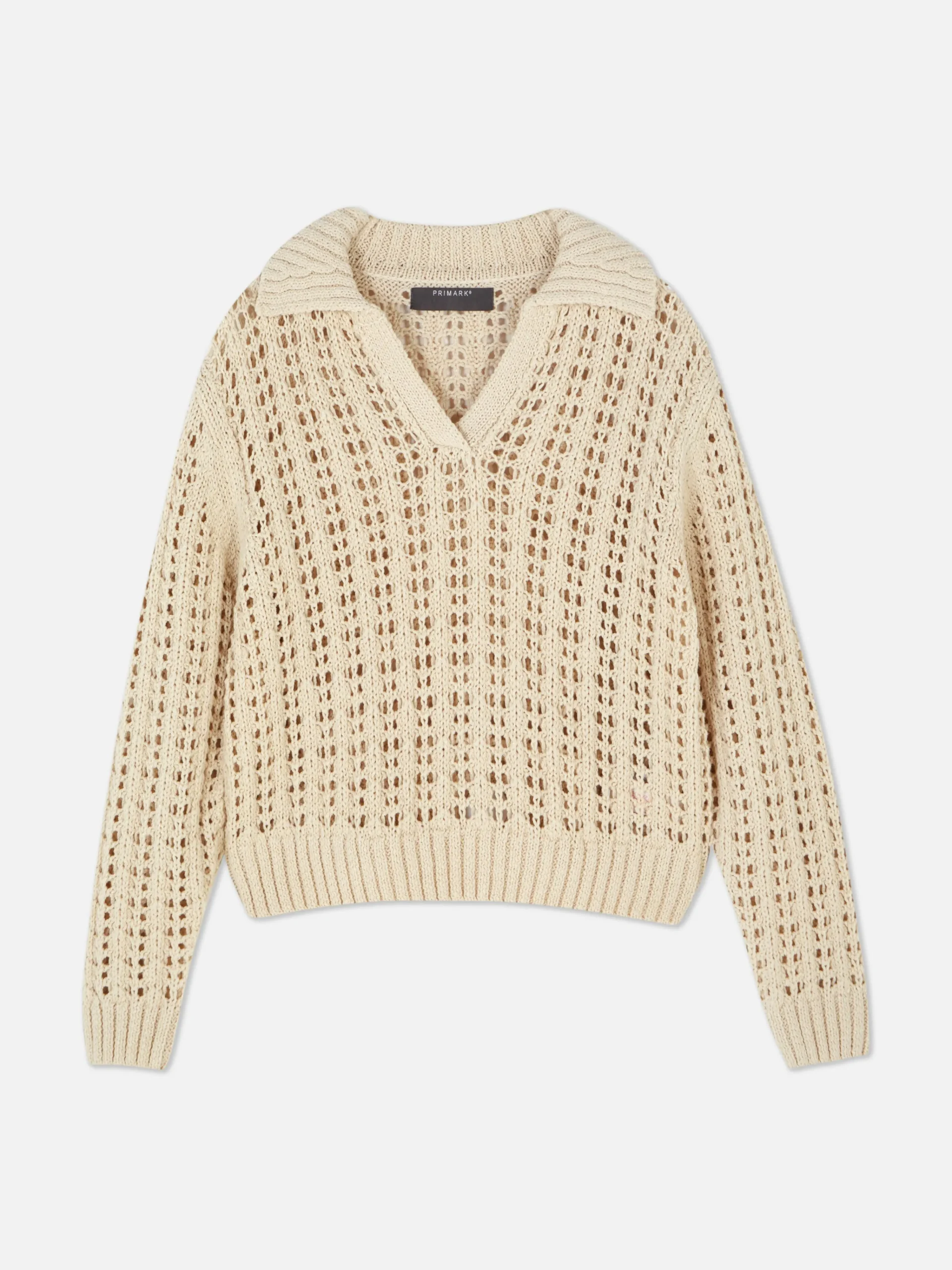 Pointelle Collared Sweater|Primark Online