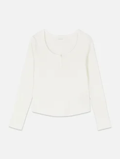 Pointelle Long Sleeve Pajama Top|Primark Discount