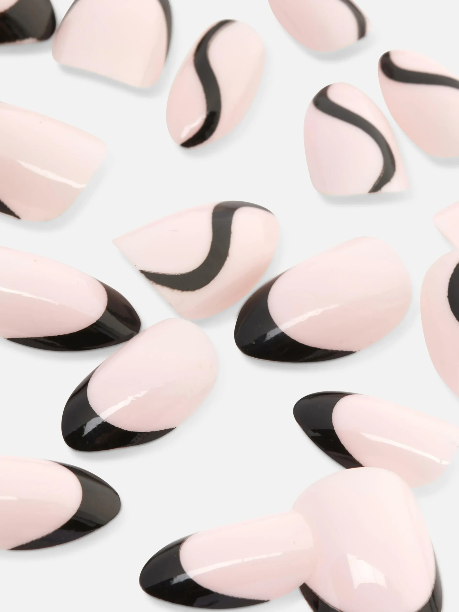 PS Almond Gloss Contrast Tip Faux Nails|Primark Hot