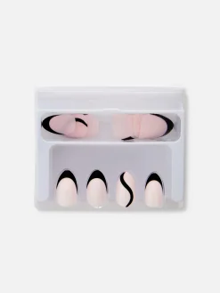 PS Almond Gloss Contrast Tip Faux Nails|Primark Hot