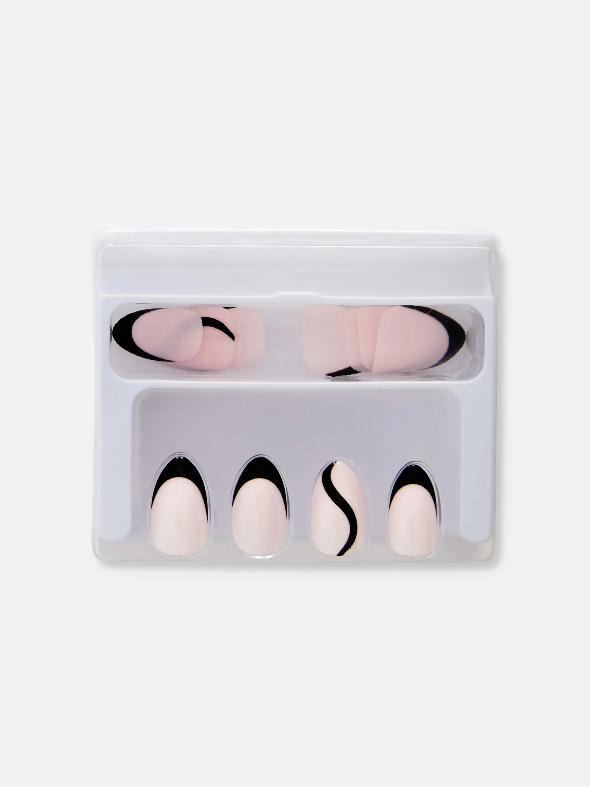 PS Almond Gloss Contrast Tip Faux Nails|Primark Hot
