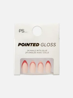 PS Pointed Gloss Contrast Tip Faux Nails|Primark Sale