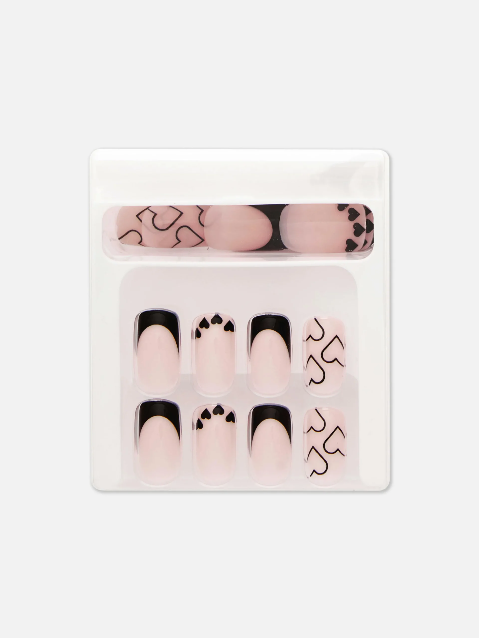 PS Square Gloss Heart Faux Nails|Primark Hot