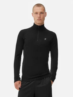 Quarter-Zip Long Sleeve Gym Top|Primark Clearance